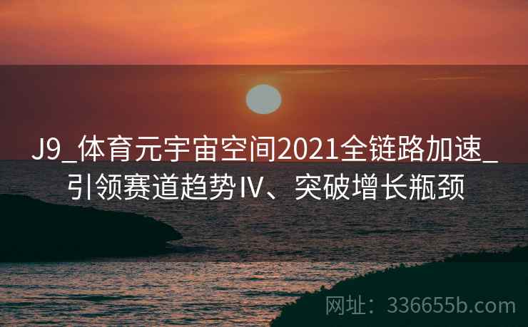 J9_体育元宇宙空间2021全链路加速_引领赛道趋势Ⅳ、突破增长瓶颈