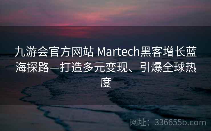 九游会官方网站 Martech黑客增长蓝海探路—打造多元变现、引爆全球热度
