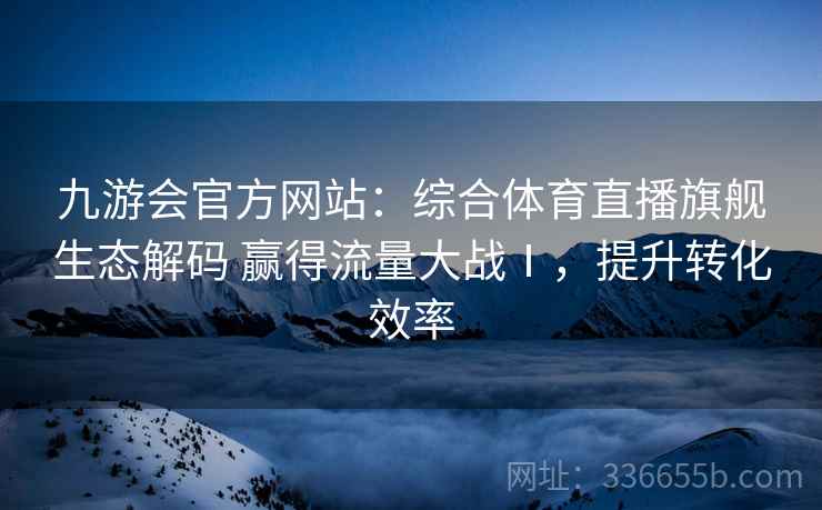 九游会官方网站：综合体育直播旗舰生态解码 赢得流量大战Ⅰ，提升转化效率